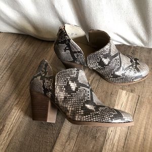 SOLD-Snake print ankle boots Size 6.5